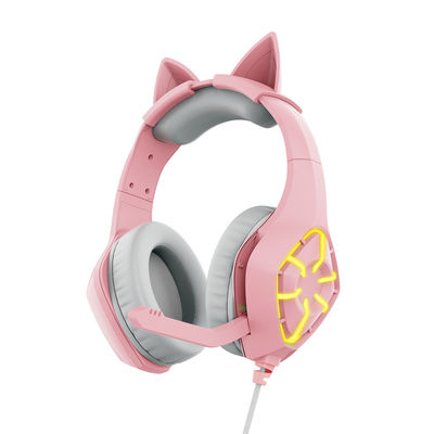 qualité  Foldable Earphone Over-Ear Radio Stereo Headset With MIC LED Light Compatible With Kids Cat Ear Headphones Smartphones PC Tablet usine